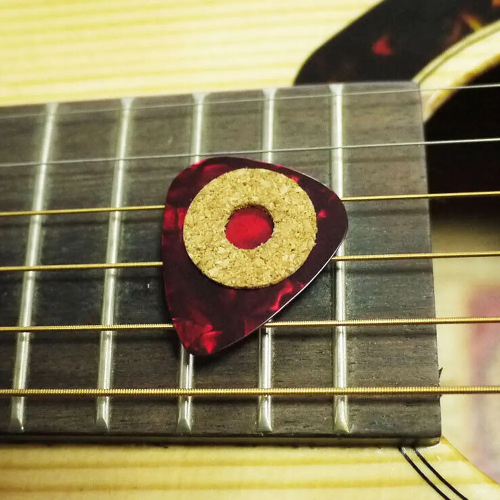 

20 Pcs Anti-slip Gasket Guitar Accessories Pick Clip Bass Acoustic Pickguard Cork Grips Picks Clamp for