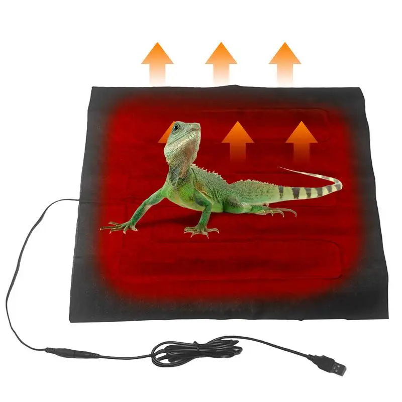 Lizard Heating Pad USB Plug In Pet Heating Pad Waterproof Foldable Heated Cushion Low Consumption Pet Warming Mat For Lizard