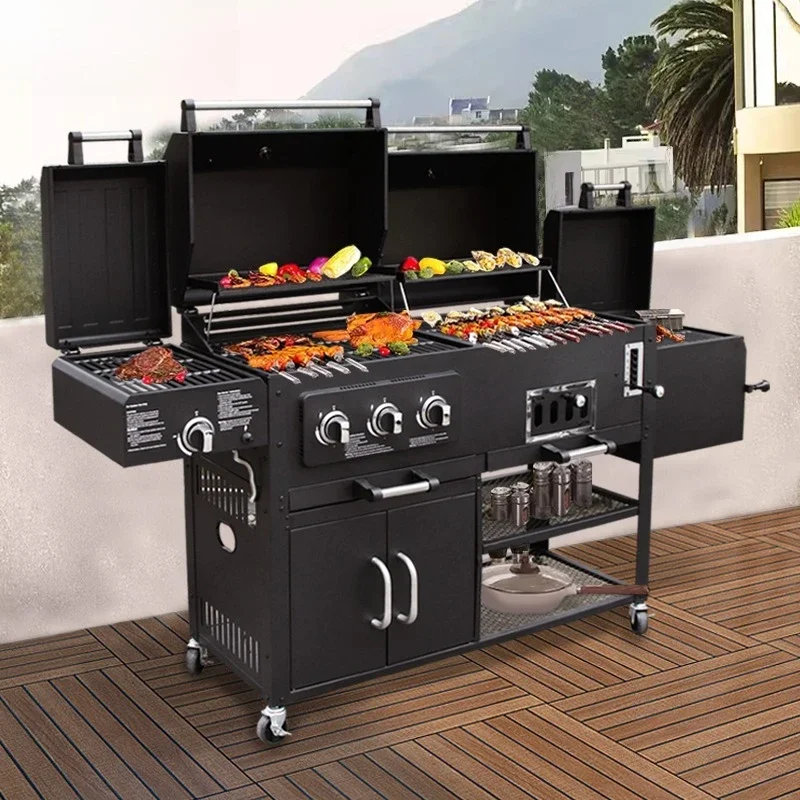 Charcoal grill American gas large smoked braised roast meat carbon grill