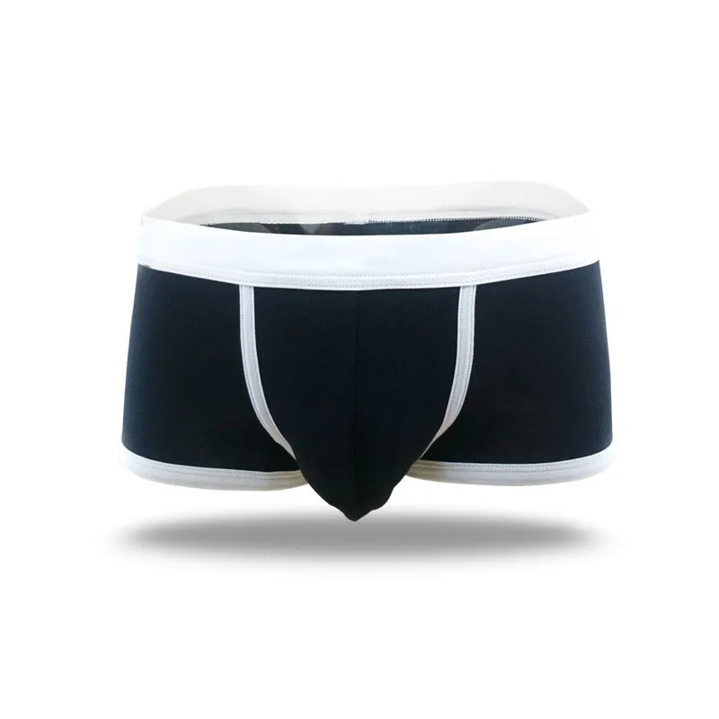 

Мужское нижнее белье Boxy, молодежные шорты-боксеры с низкой посадкой и U-образной выпуклой сумкой, контрастный хлопок, дышащие, удобные, впитывающие пот