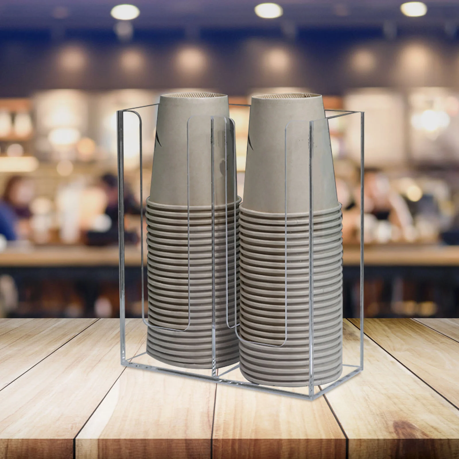 Cup Holder Coffee Desktop Paper Drink Dispenser Container Organizer for Indoor Bar Office Automatic
