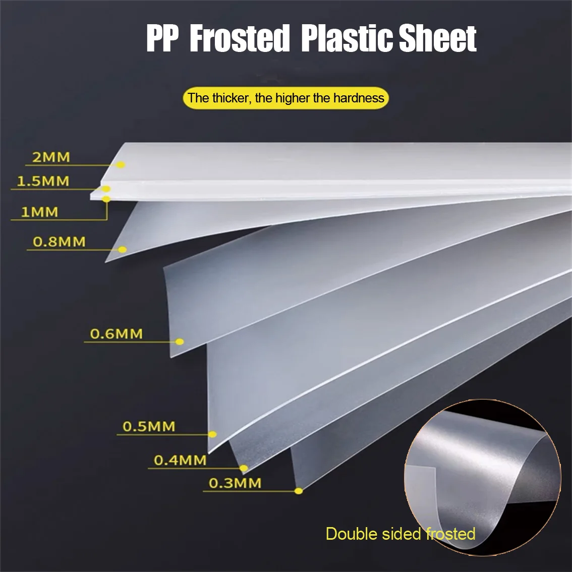 

5/8/10Pcs Thick 0.3-2mm Frosted Translucent PP Plastic Plate PVC Thin Plastic Sheet DIY Model Material Processing Accessories