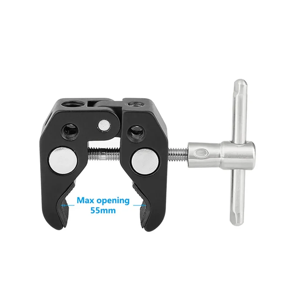 Super Clamp Camera Crab Claw Mount Multifunctional Monitor Mount Bracket Super Clamp With 1/4” Thread For Magic Arm