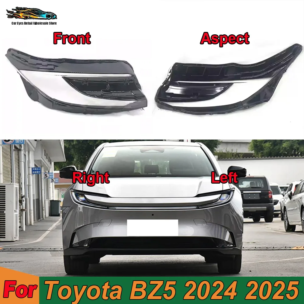 

Car Front Headlight cover For 2024 2025 Toyota BZ5 Car Accessories For Cars Transparent Housing Car Lights Shell Lampshade Cover