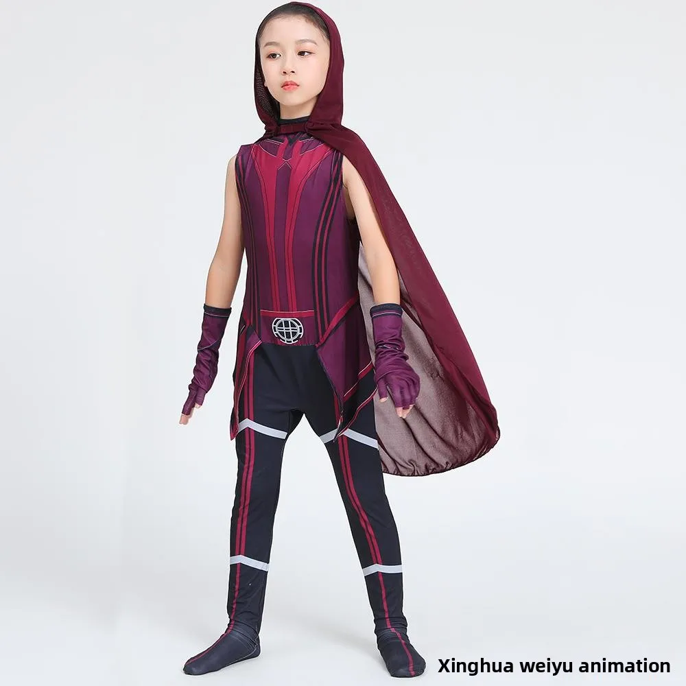 Costume de super-héros pour fille de sorcière rouge, vêtements de Cosplay pour enfants, loween Role-plang, Dr traditionnel chinois