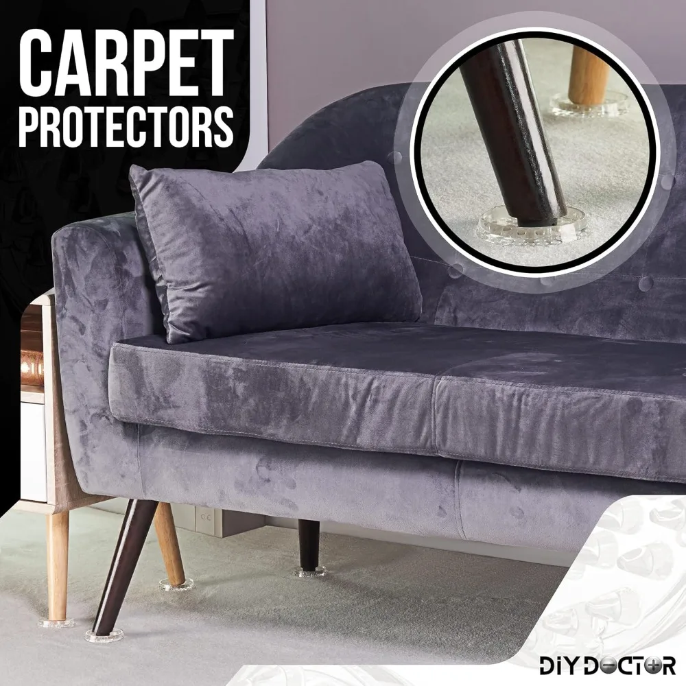 أكواب عجلات الأثاث (8 عبوات) - 53 واقيات سجاد شديدة التحمل بتصميم سبايك لأرجل الأثاث - مثالية للاستخدام المنزلي والمكتبي