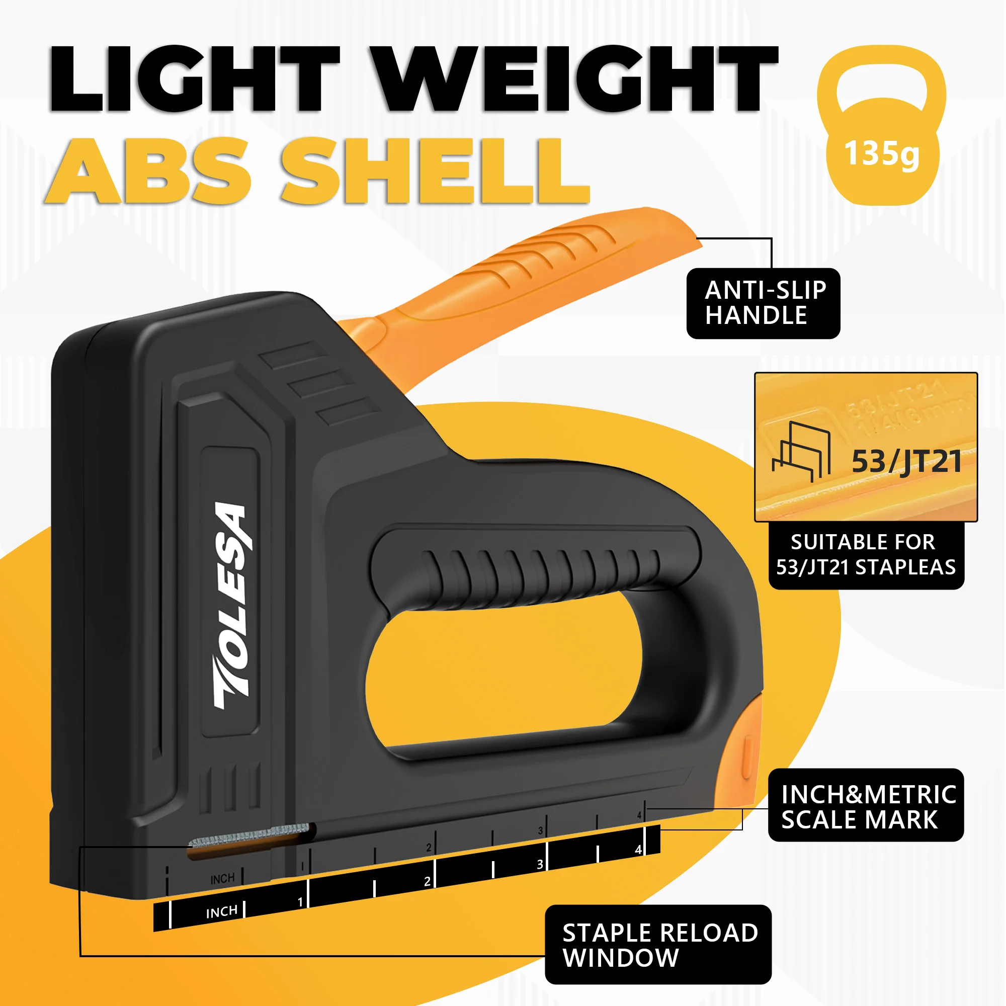 TOLESA Light Duty Staple Gun for Woodworking Manual Staple Gun with 1200PCS Staples Fabric Stapler Gun for Crafts DIY Decoration