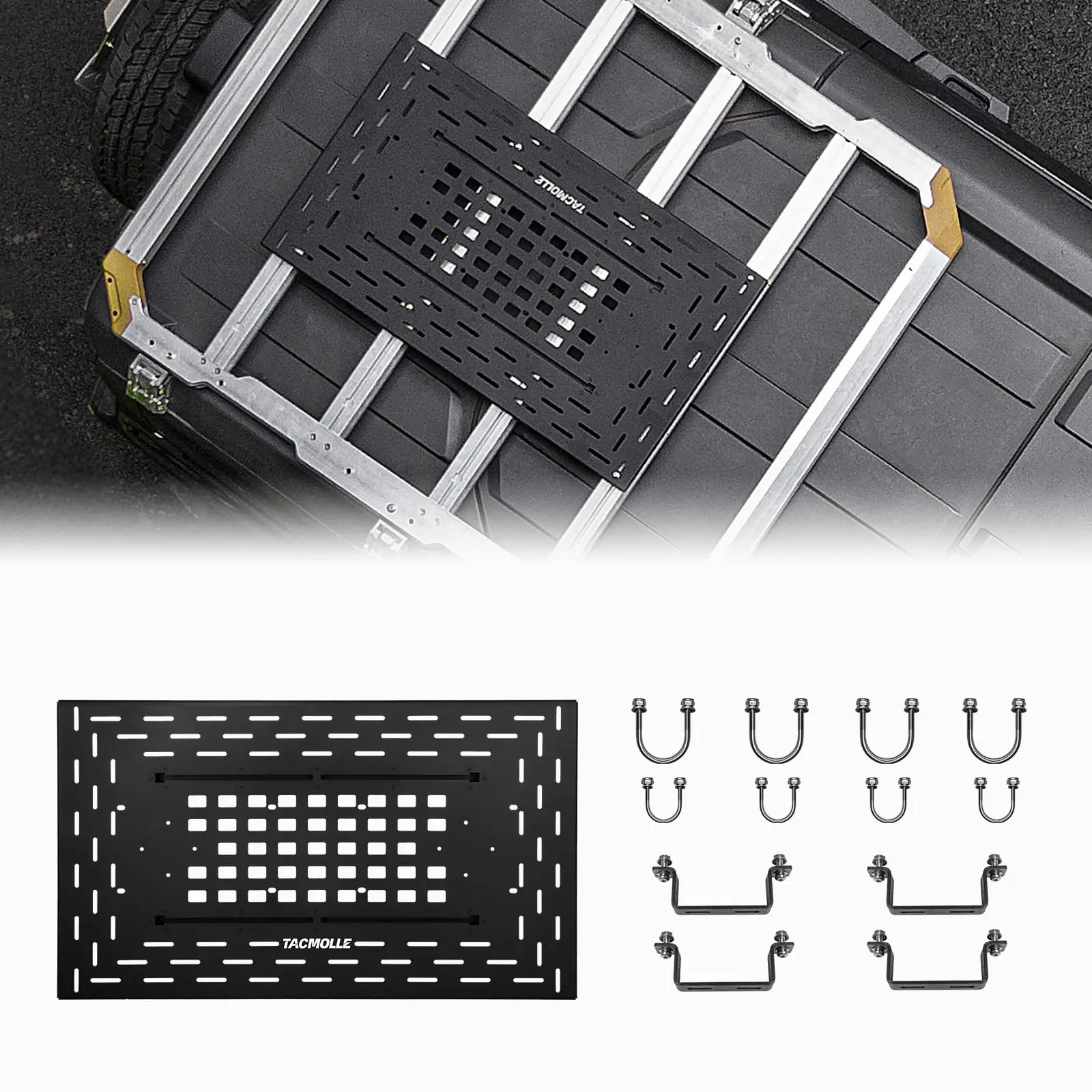 

Universal Roof Rack MOLLE Panel For Car Top Luggage Holder Tactical Modular Storage Rooftop Cargo Carrier Fit Car SUV Truck,etc