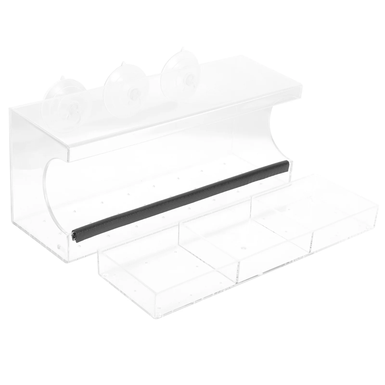 

1 Set Of Transparent Acrylic Feeder For Parrot Food Dispenser Window Mounted Bird Feeding Box Suction Cup Pet Bird Feeder Supply