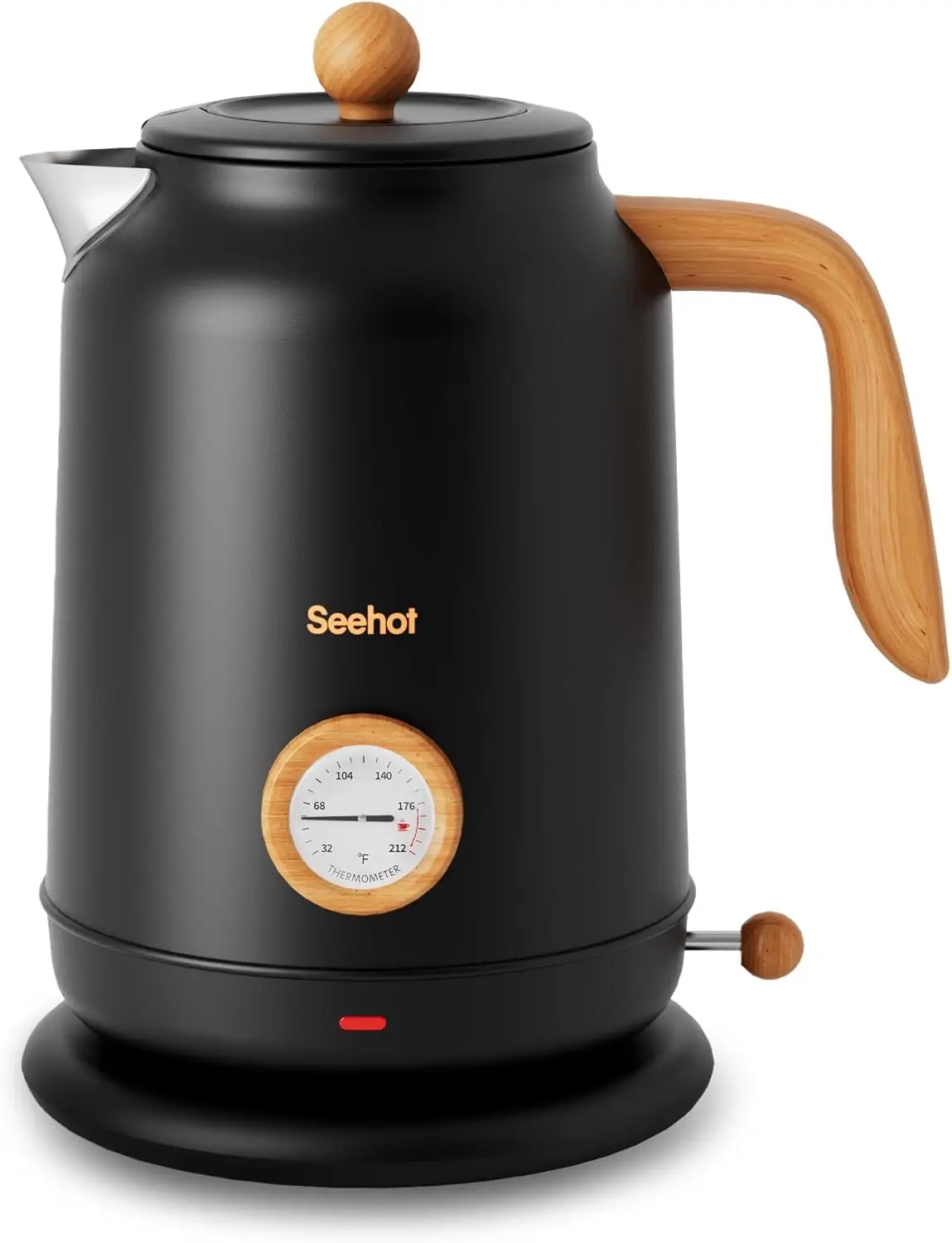 

1.7L Electric Kettle with Thermometer, 1200W Stainless Steel, Auto Shut-Off for Tea & Coffee - Black