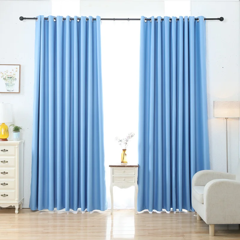 Simple Modern High Precision Blackout Cortina Thickened Soundproof Solid Color Fabric Curtain for Bedroom Living Room Customized