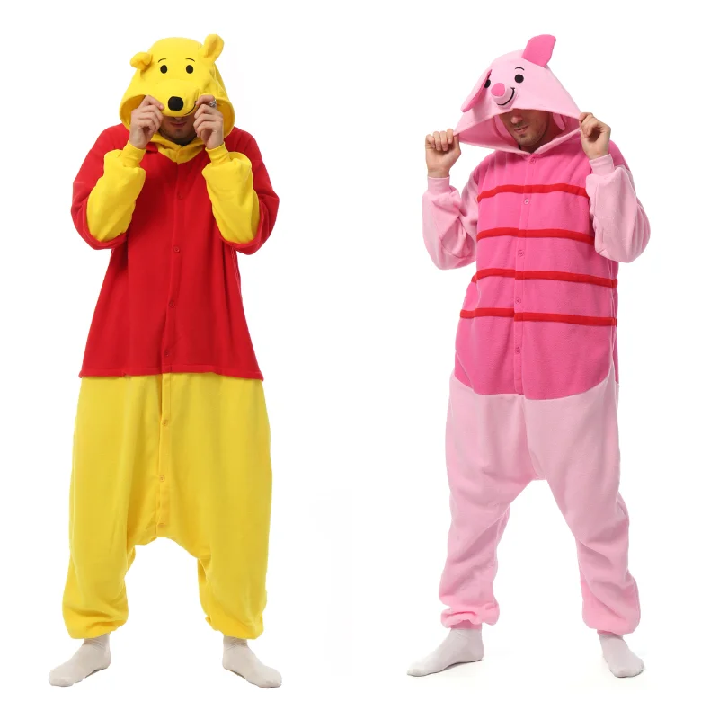 Kigurumi-Pyjama Cochon Dessin Animé pour Adulte, Femme et Homme, Animal, Homewear, Halloween Cosplay, Costume de ixmédia