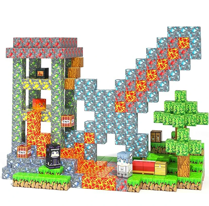 1 blocs magnétiques aléatoires 100 pièces 205. Couleurs vives, bâtiment gratuit pour les compétences de la construction STEM. Un cadeau de vacances de qualité.