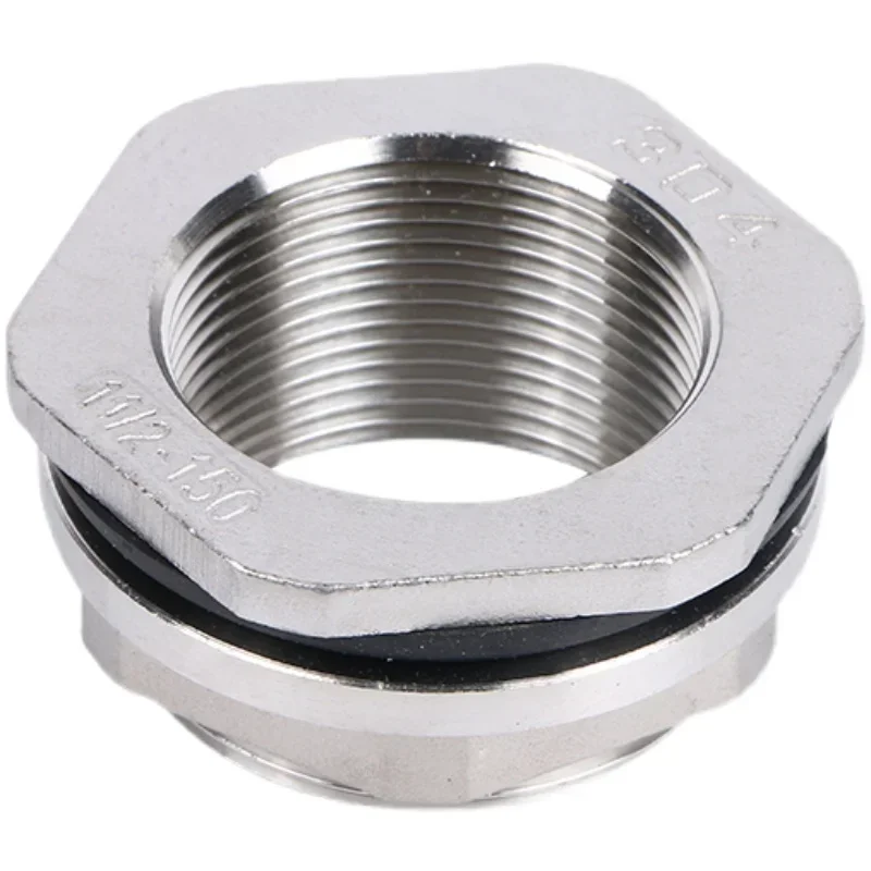 304 conector de aço inoxidável do encaixe da tubulação do anteparo, acoplador do tanque de água, escorredor do furo, BSP fêmea, 1,4 ", 3,8", 1,2 ", 3,4", 1 " - 2"