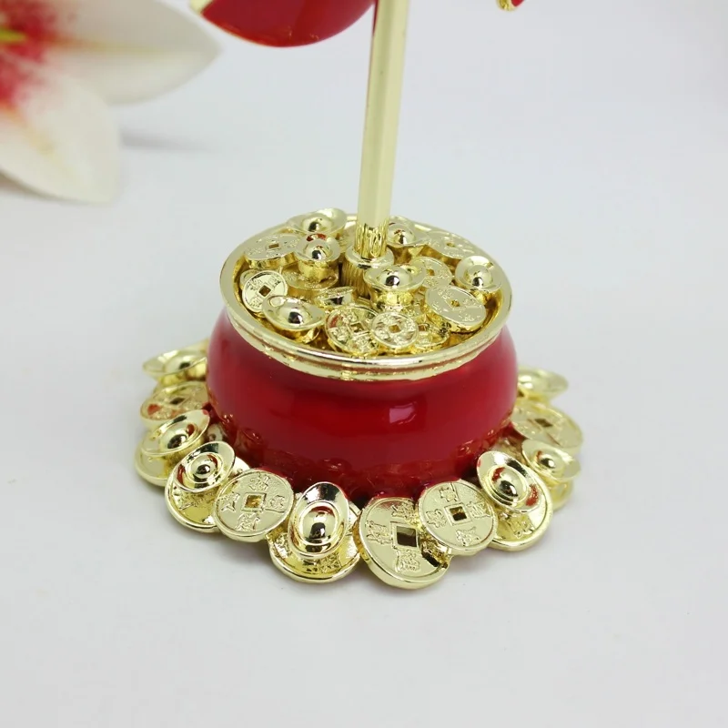 SHINNYGIFTS Enamel Lucky Transforming Fan, 2025 Feng Shui Wealth Fan for Home Decor, Attract Good Fortune, Chinese New Year Gift