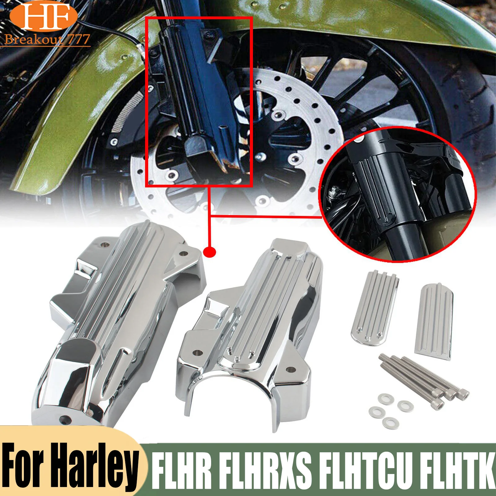 Black Motorcycle Front Lower Fork Covers ABS Plastic  For Harley Electra Road Glide FLHTK