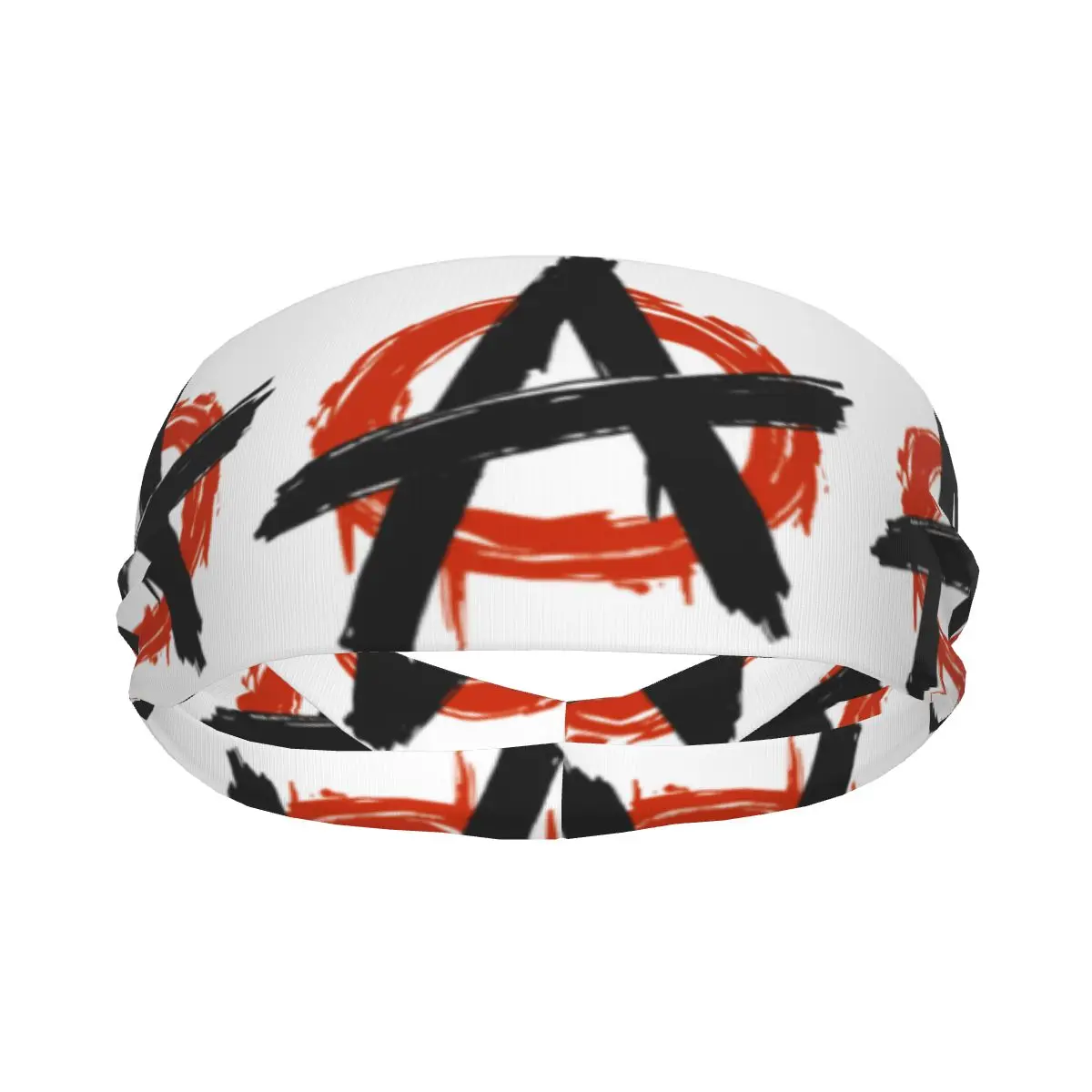 

Custom Flag Of Anarchy Sport Headbands for Women Men Stretchy Moisture Wicking Gym Sweatband