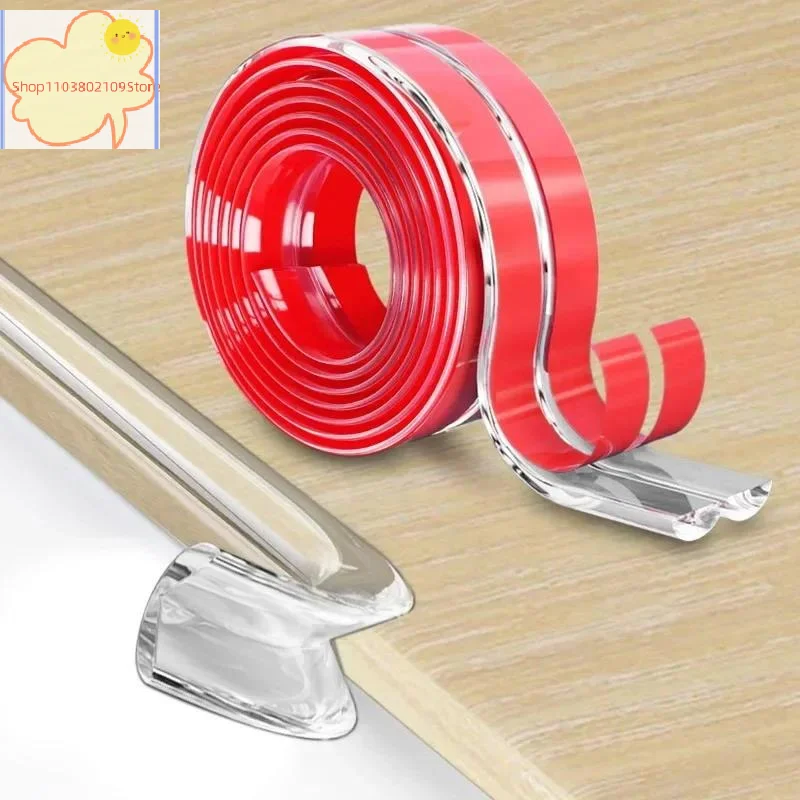 【H】1/2/ Table Edge Guard Furniture Corner Protector Strip Self Adhesive Transparent Kids Collision Proof Soft Bumper Baby Safety