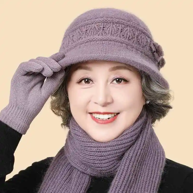 

Зимняя вязаная шапка Ele для женщин с флисовой подкладкой, теплая, с коротким козырьком, складная, готовая к путешествиям, в комплекте с шарфом