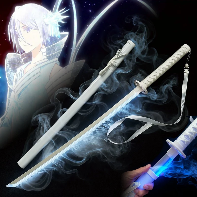 Katana Rukia de 40 pouces, épée à vapeur, épée à brouillard, anime Bleach, cosplay, taille réelle, katana japonais original, sabre laser samouraï, cadeau