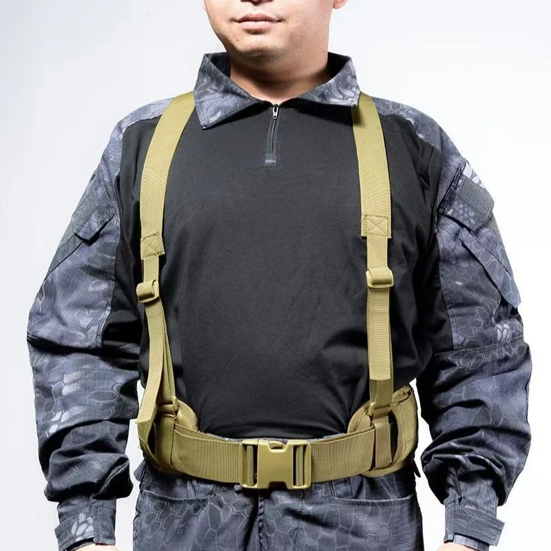 Portable Training Universal Tactical Double Shoulder Belt Y-Shaped Hanging Pack External Waistband Multifunctional Combat Belt