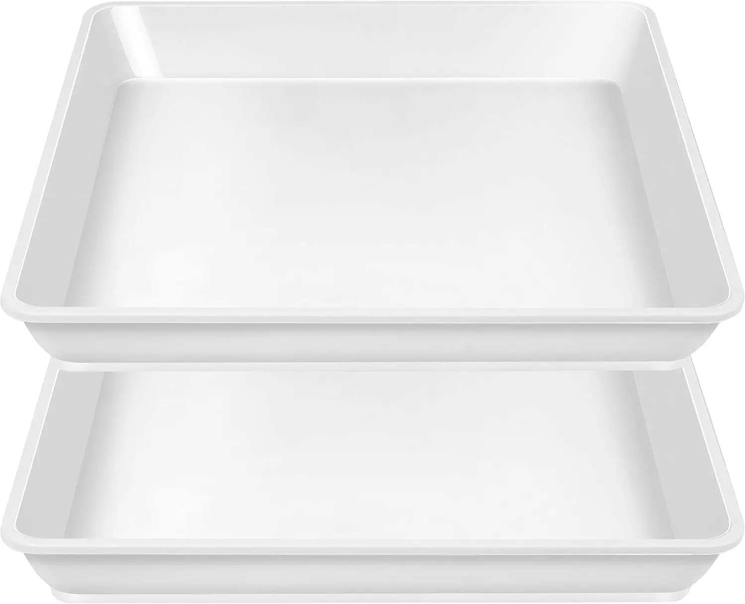 

Набор из 2 квадратных поддонов для растений 20-22 дюйма, глубокие пластиковые подставки для комнатных и уличных горшков, очень большие поддоны для воды, белые