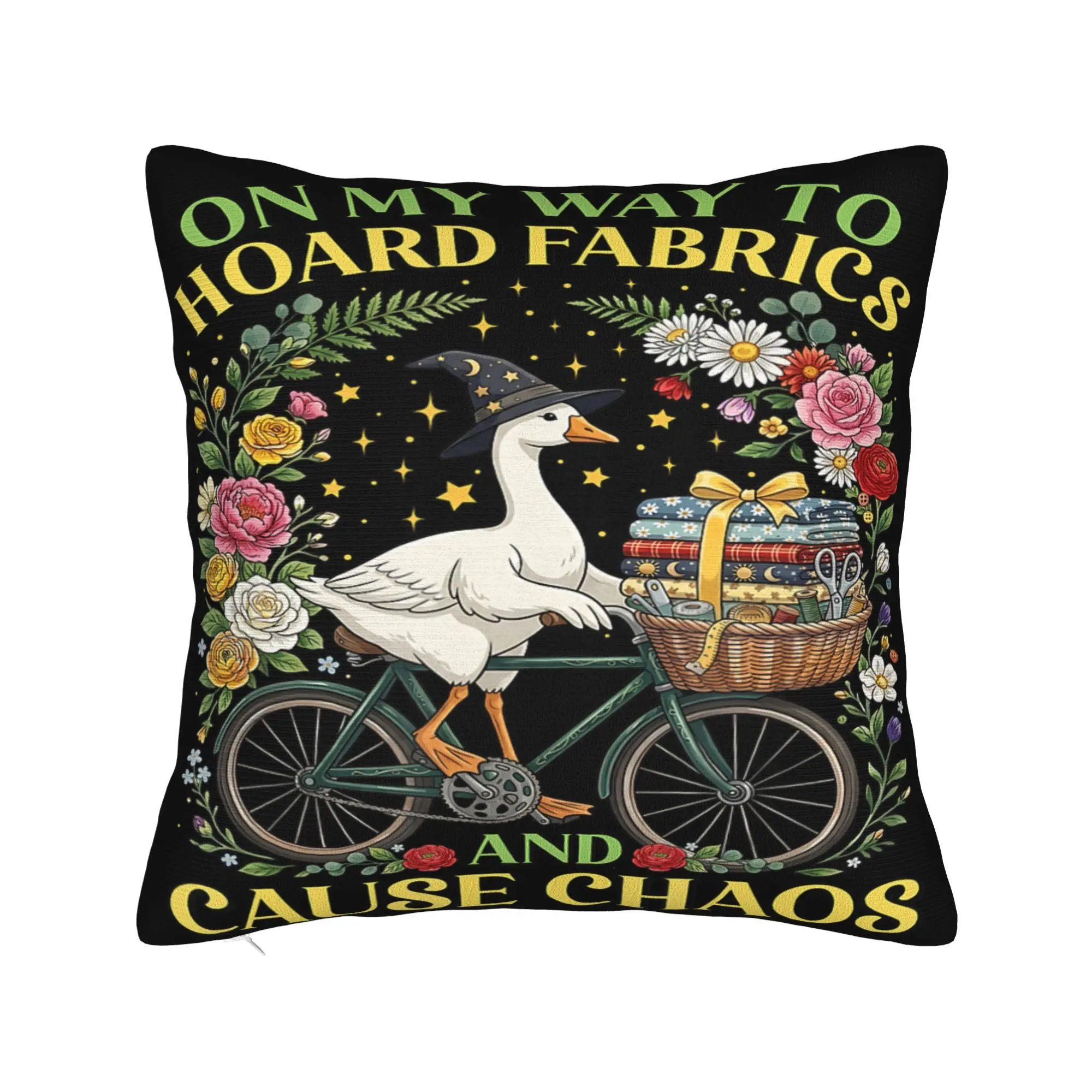 Decorative Pillow Cover On My Way to Hoard Fabrics and Cause Chaos Merch Bedroom  Pillow Case Cover Drop Shipping Multiple Sizes
