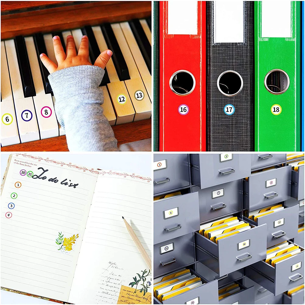 

40 Sheets Number Stickers Self Adhesive Small Size Classification Labels Paper Office Folder ganizer Coding System
