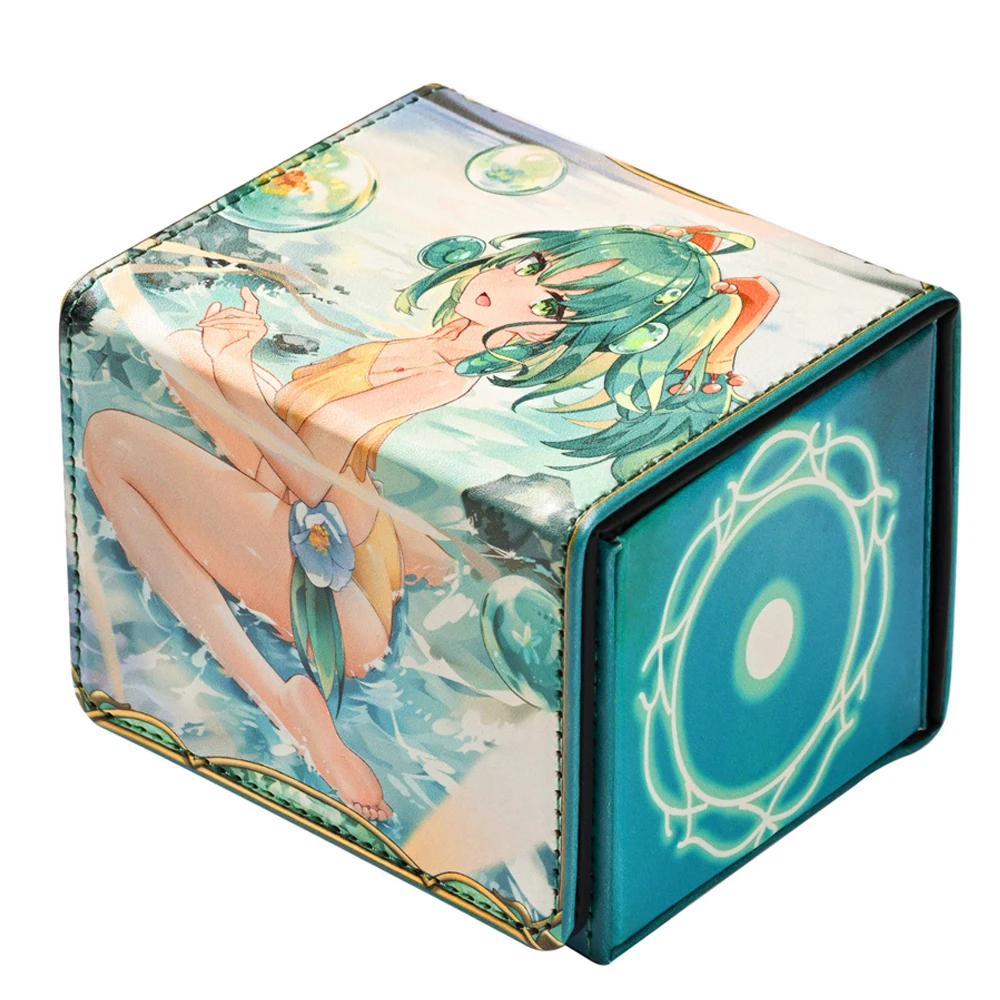 Diy Yu-Gi-Oh! Deck Box Kaart Opbergdoos Zelfgemaakte OCG Traptrix Atypus Sera Flip Deck Case Kaart Opbergdoos Leer