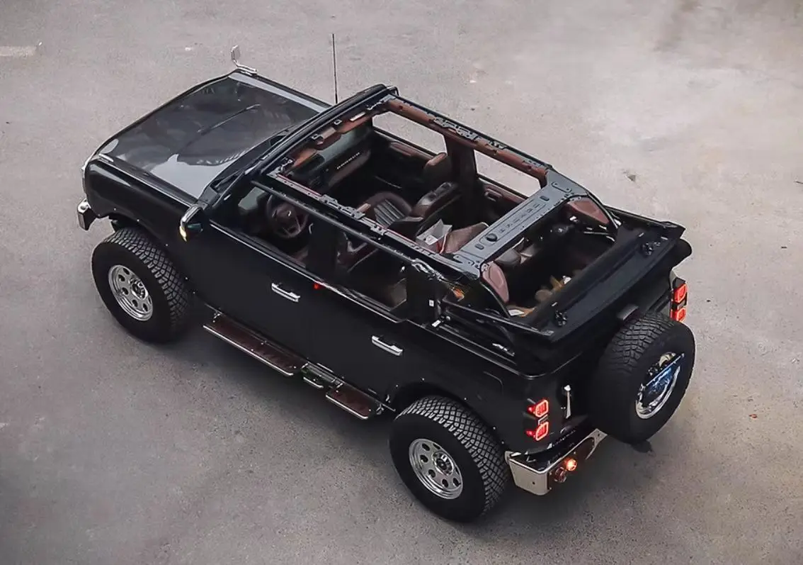 Waterproof Convertible Kit Black Flannel Sunshade Roof Cover Retractable  3/3 Soft Top for Bronco 2021-2024