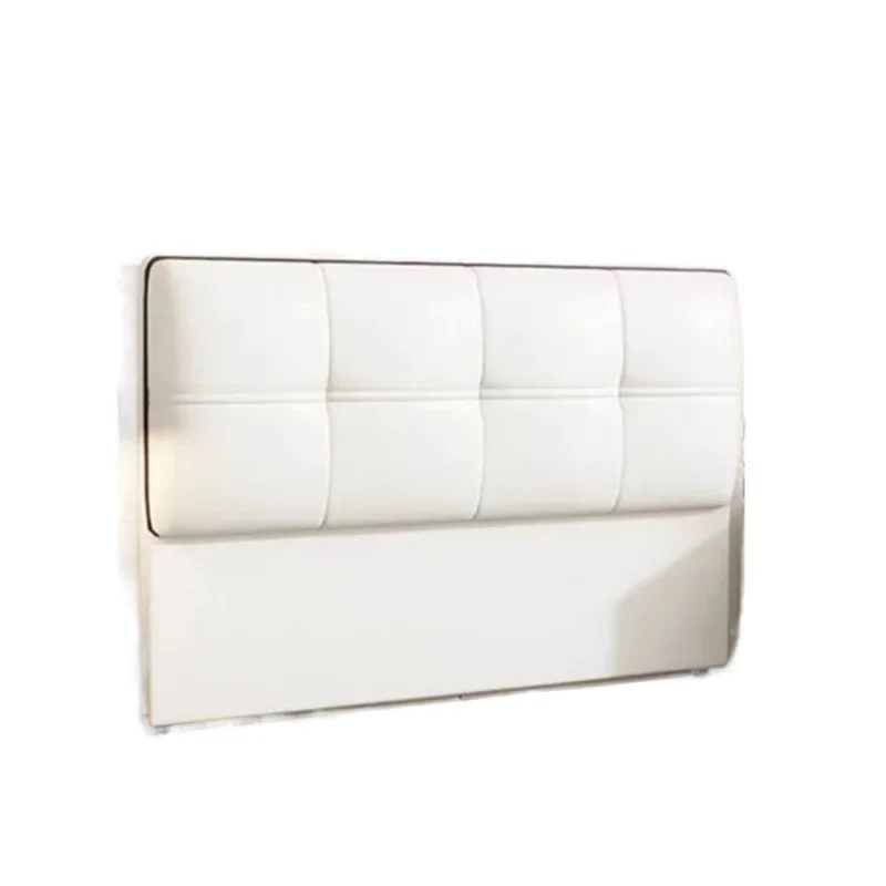 

2023 new light luxury backrest modern simple floor solid wood double board bedside soft bag integrated high-end wood backrest