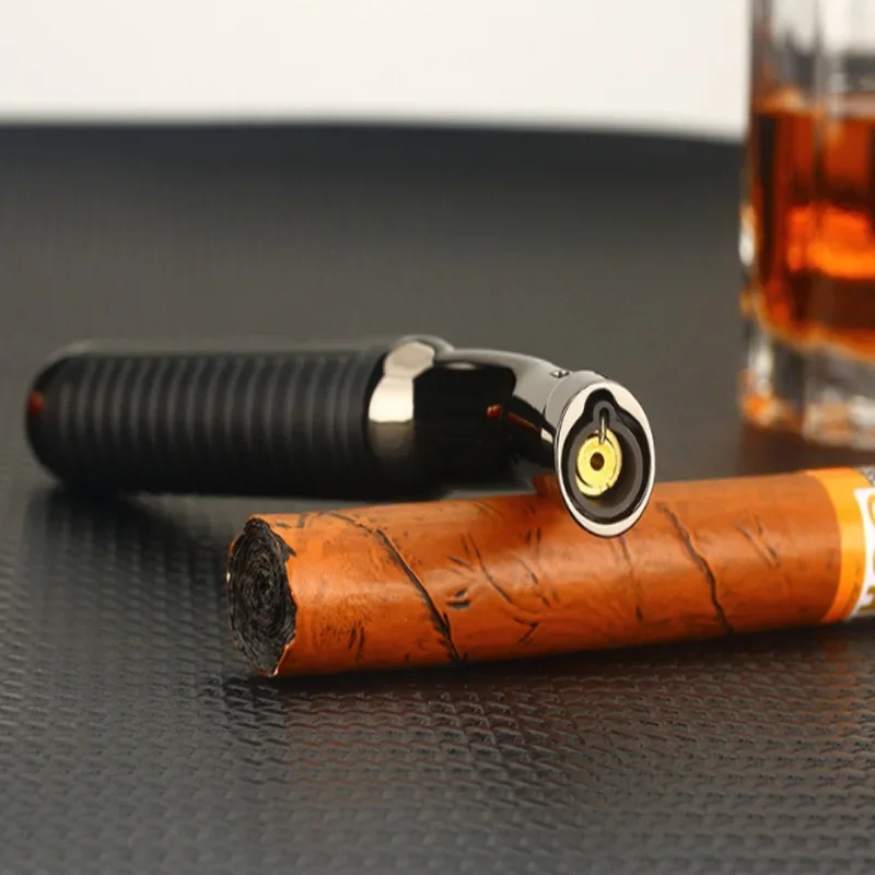 شواء اثنين نمط المعادن الشعلة ولاعات الغاز يندبروف ولاعة السيجار البيوتان ولاعات بندقية رذاذ المحمولة جت أخف المطبخ في الهواء الطلق