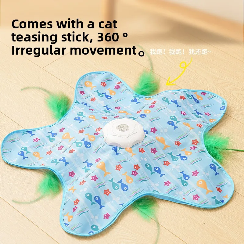 Smart Rotating Hunting Cover Cat Toy, Electric Squeaky Interactive Pet Toy, Auto Self Play for Cats Small Dogs Relieve Boredom