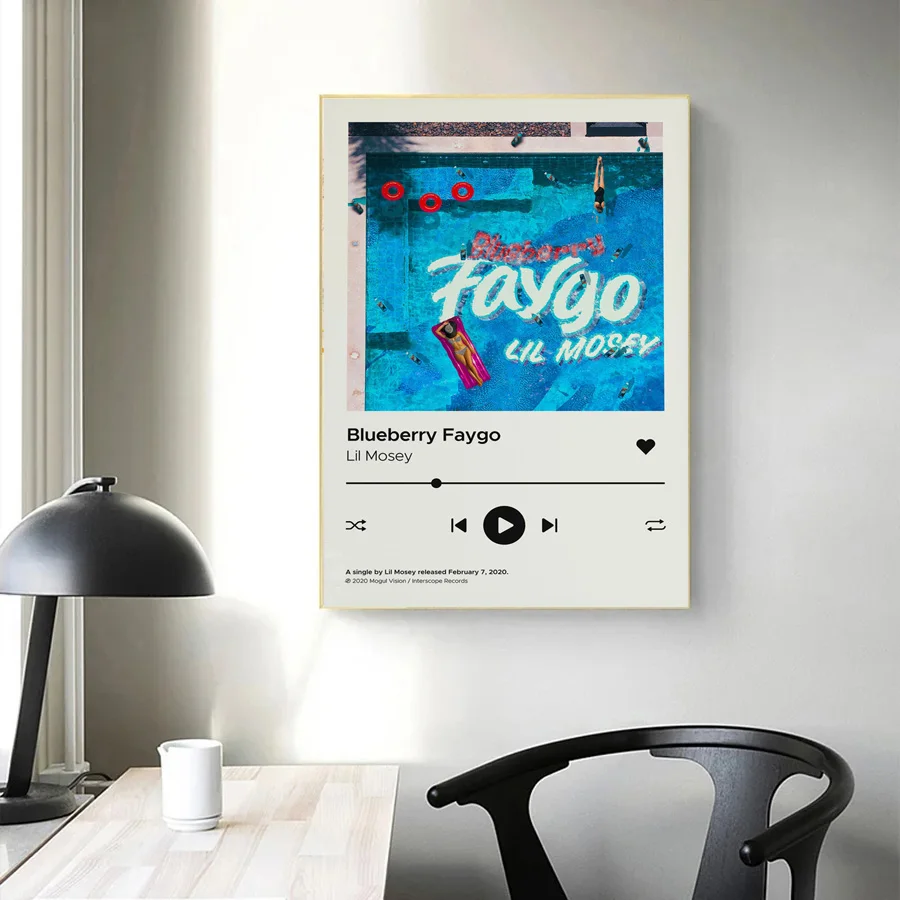

New Lil Mosey Blueberry Song Music Album Cover Tracklist Poster Prints Wall Art Picture Canvas Painting Living Room Home Decor
