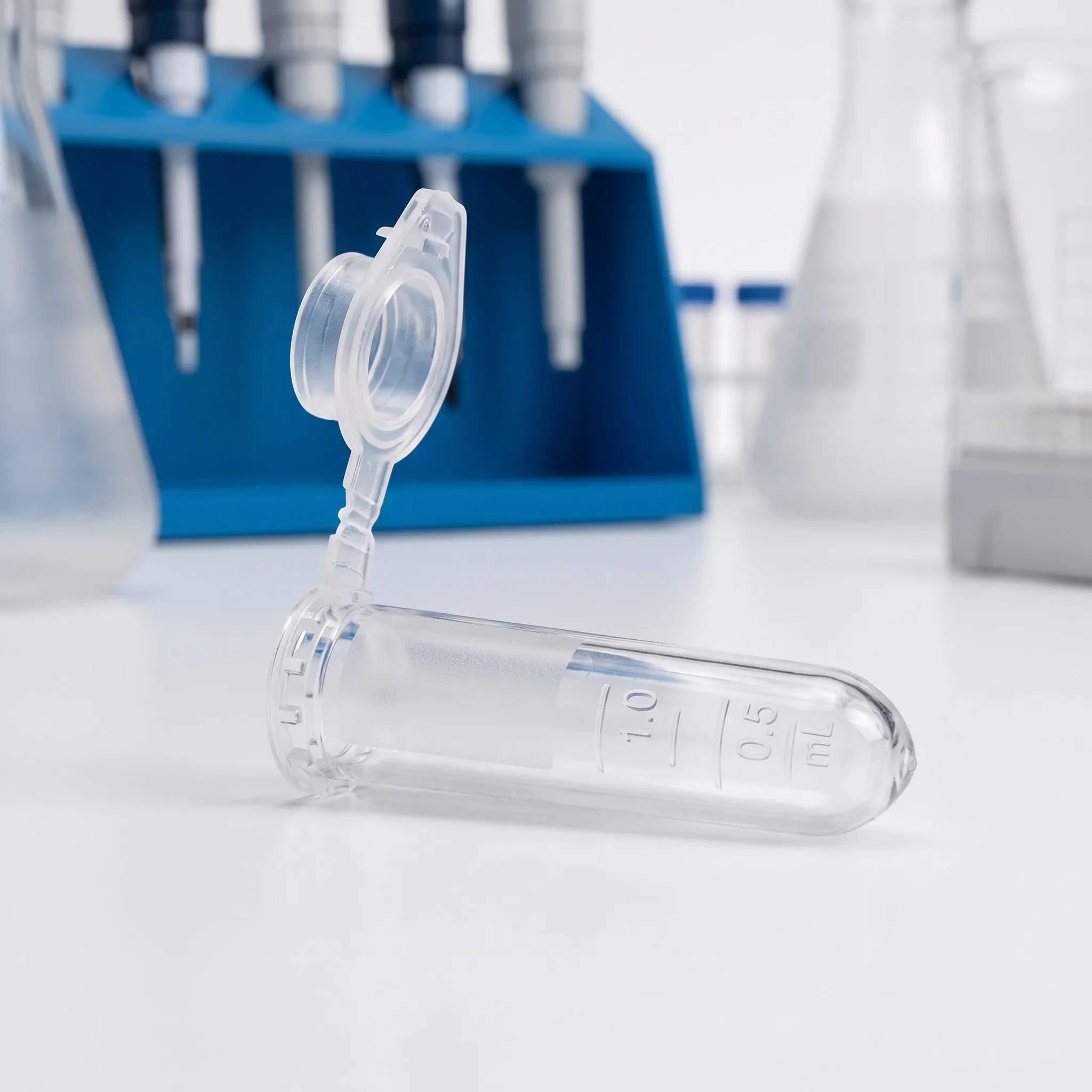 500Pcs Clear Microcentrifuge Tubes Graduated Marked Plastic Laboratory Storage Sample Test Tubes Centrifuge Vials