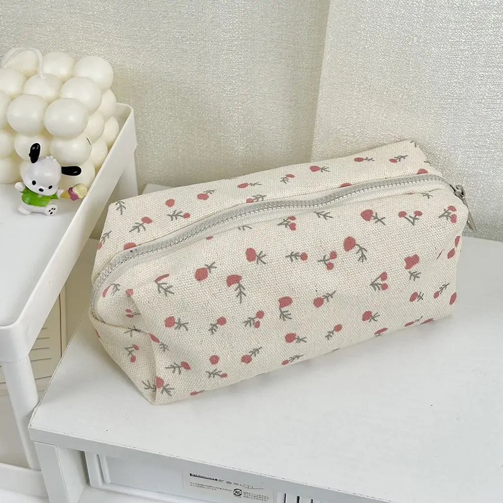 Cute Multifunctional Floral Pen Bag Student Cartoon Stationery Bag Large Capacity Pencil Case Stationery Organizer School Office