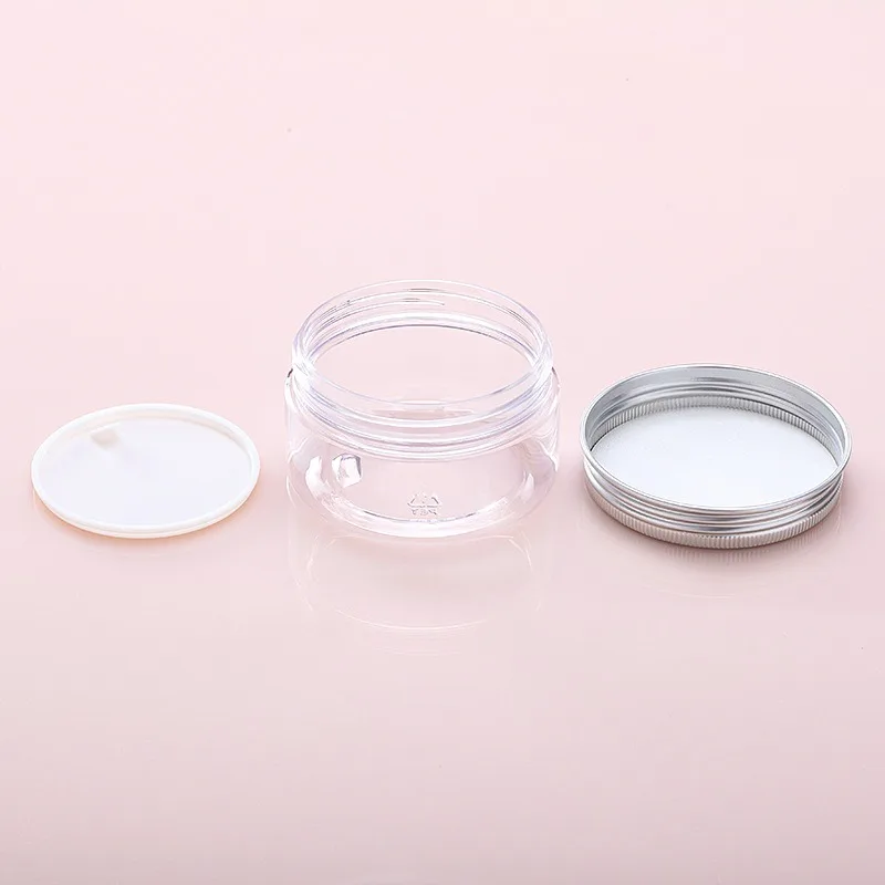 20pcs 89R Tooth 150~1000ML White Cap Transparent Lid Cover Clear Empty Packaing PET Plastic Jar Pot Container Bottle