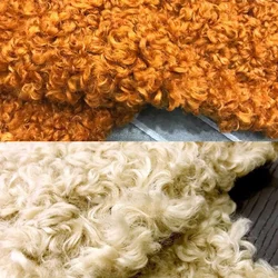 Fur Fabric By The Meter for Coats Bags Clothes Sewing Cashmere Plain Black White Thickened Winter Encrypted Plush Decorative Diy