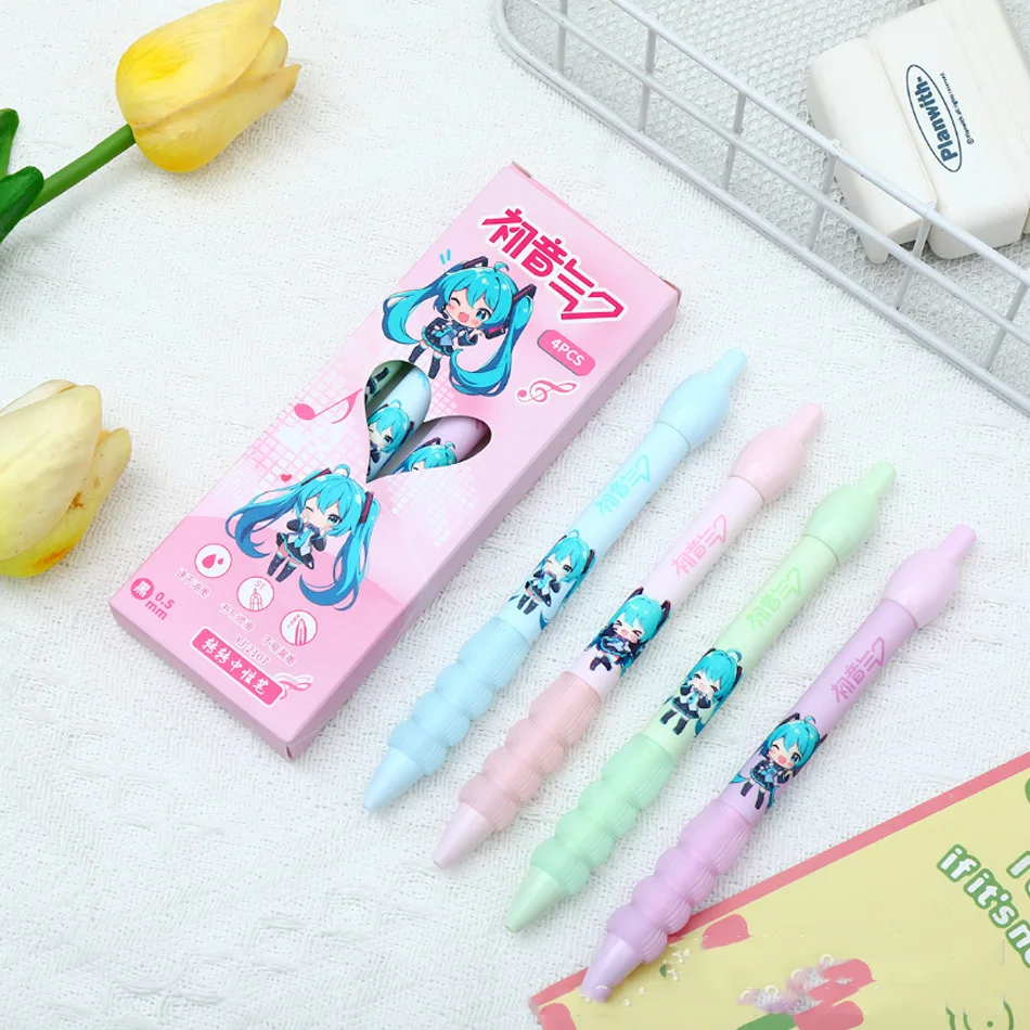 2027/Animation Anime Hatsune Miku Turn Pen Super Decompression Brush Question Pen Student Fun Black ST Quick Dry Neutral Pen