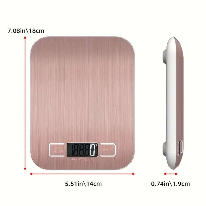 10 كجم/1 جرام 5 كجم/1 جرام مقياس المطبخ الوردي سعة كبيرة مقياس الطعام شاشات كريستال بلورية ميزان الوزن الرقمي للخبز والطهي المواد الفولاذية تحتاج 2 قطعة بطاريات Aaa ، غير متضمنة #2