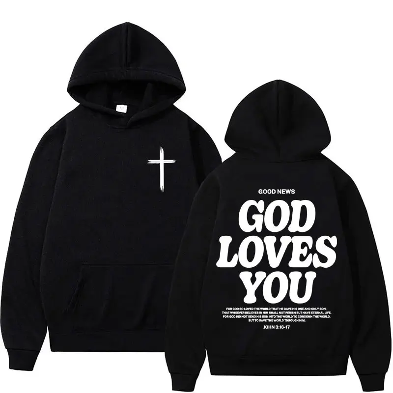 Aesthetic Christian Hoodie Streetwear Men\'s Jesus Letters Print Vintage Sweatshirt Unisex Fashion Casual Long Sleeve Hoodies Y2K