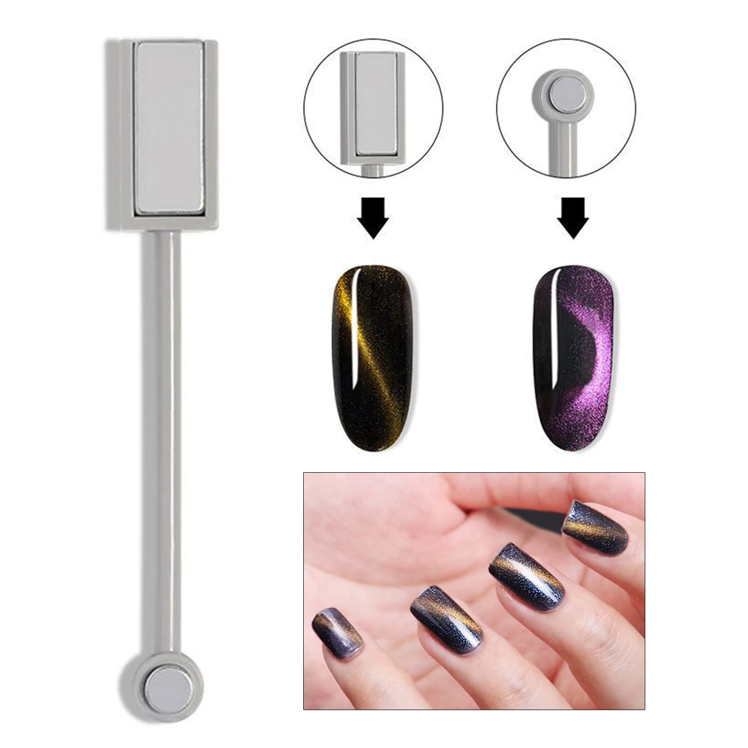 Set di strumenti per nail art Cat Eye di lusso, squisito e di alta qualità da 15 pezzi - Bellissimi accessori per unghie Cat Eye -