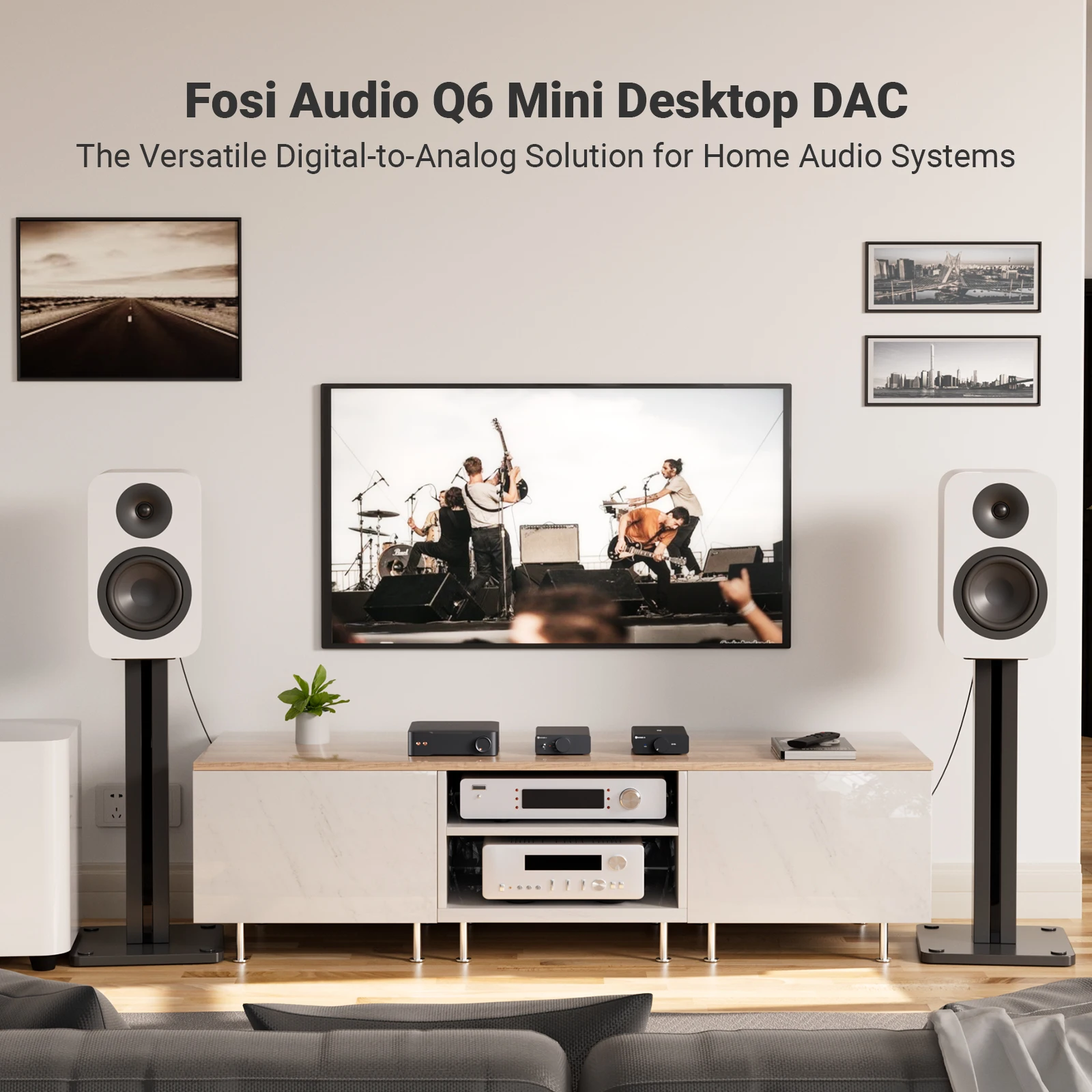 Fosi Audio Q6 USB DAC – Chipset XMOS XU316 e AK4493S, PCM 768kHz/32Bit e DSD512 Desktop compacto Hi-Fi DAC