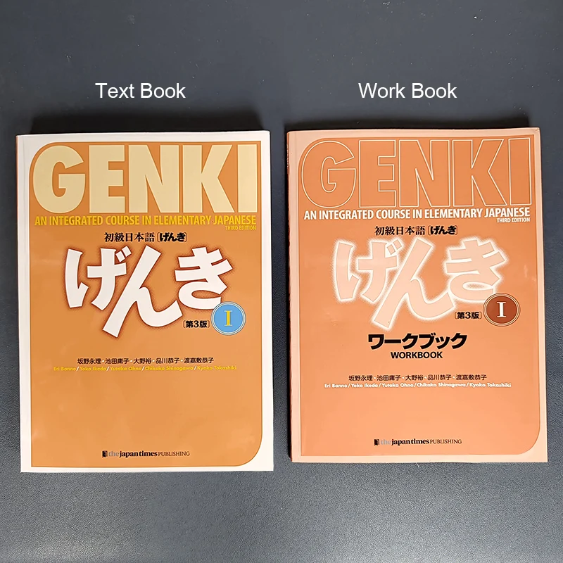 Genki-Libro de texto Original de 3 Edición, libro de trabajo para responder a un curso integrado en Inglés Japonés primaria, 1/2