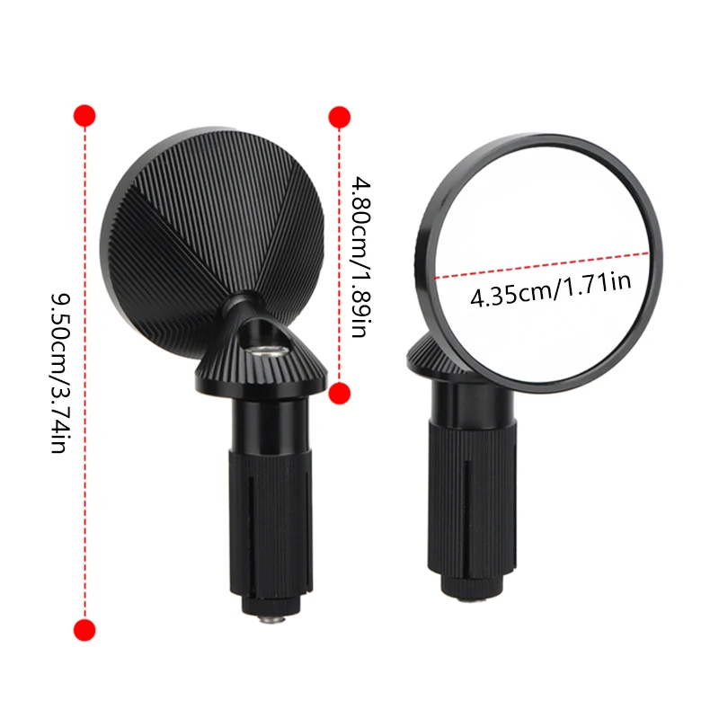 SEAMETAL Motorcycle Handlebar Rearview Mirror Handlebar Extended Rear View Mirror Blind Spot Wide View Safety Adjustable Mirror