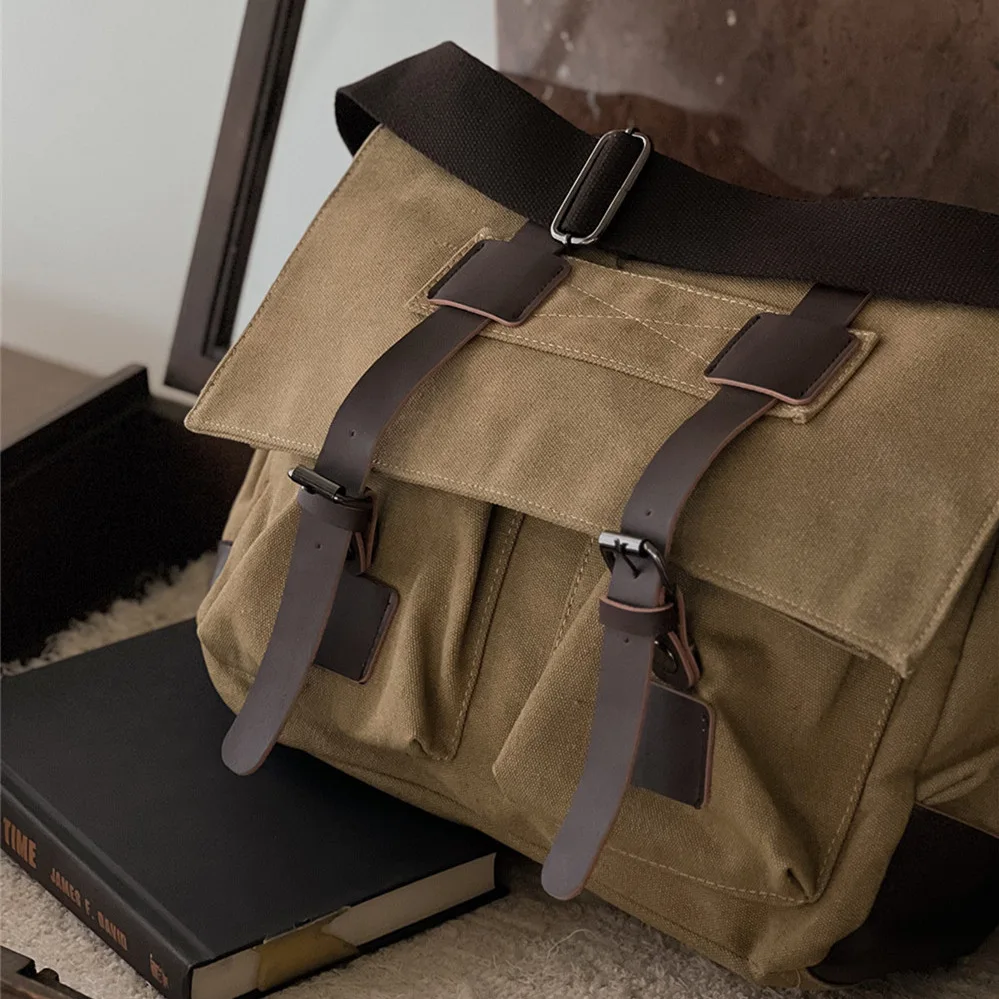 

Retro Casual Hip Hop Trendy Canvas Menger Bag ex Crossbody Multi-ket Faionable oulder Bag for Men And Women