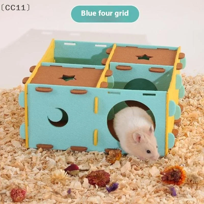 maveraCC11 laberinto de fieltro extraíble, nido oculto, paso de hámster, pequeño nido para mascotas, planeador de azúcar, hámster, oso dorado, juguete para mascotas, suministros para mascotas de interior