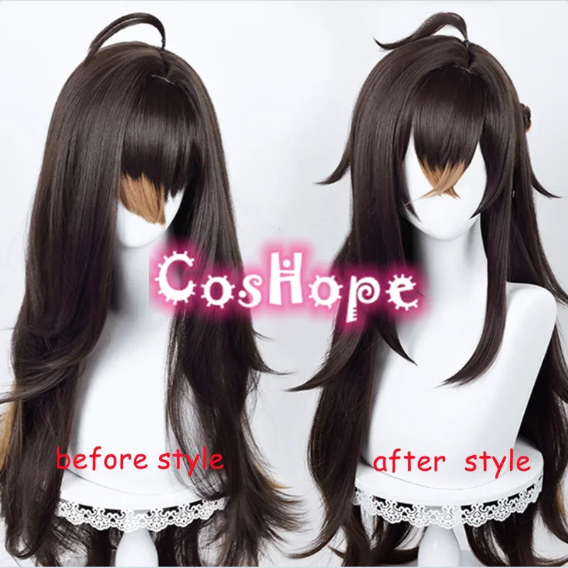 Dehya Cosplay Wig 80cm Long Brown Wig Cosplay Anime Cosplay Wigs Heat Resistant Synthetic Wigs