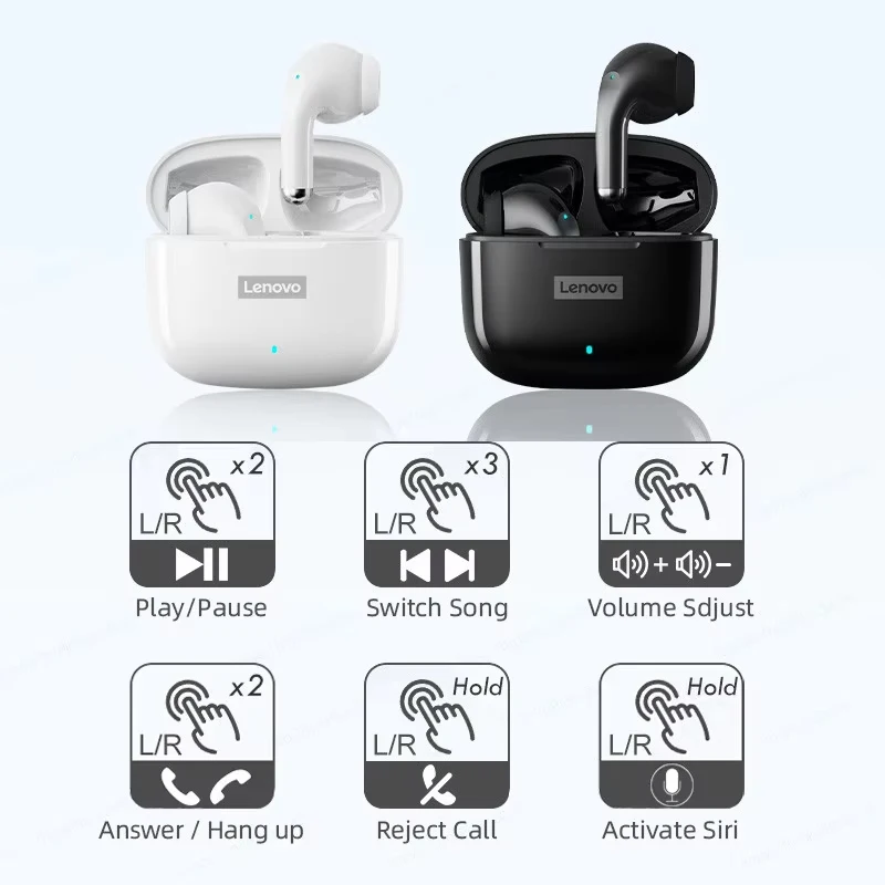 NEW Lenovo LP40 Pro TWS Bluetooth 5.3 Quick Connect Earphones  Ergonomic  Design  Headphones Powerful Transmission Speed Headset image 3