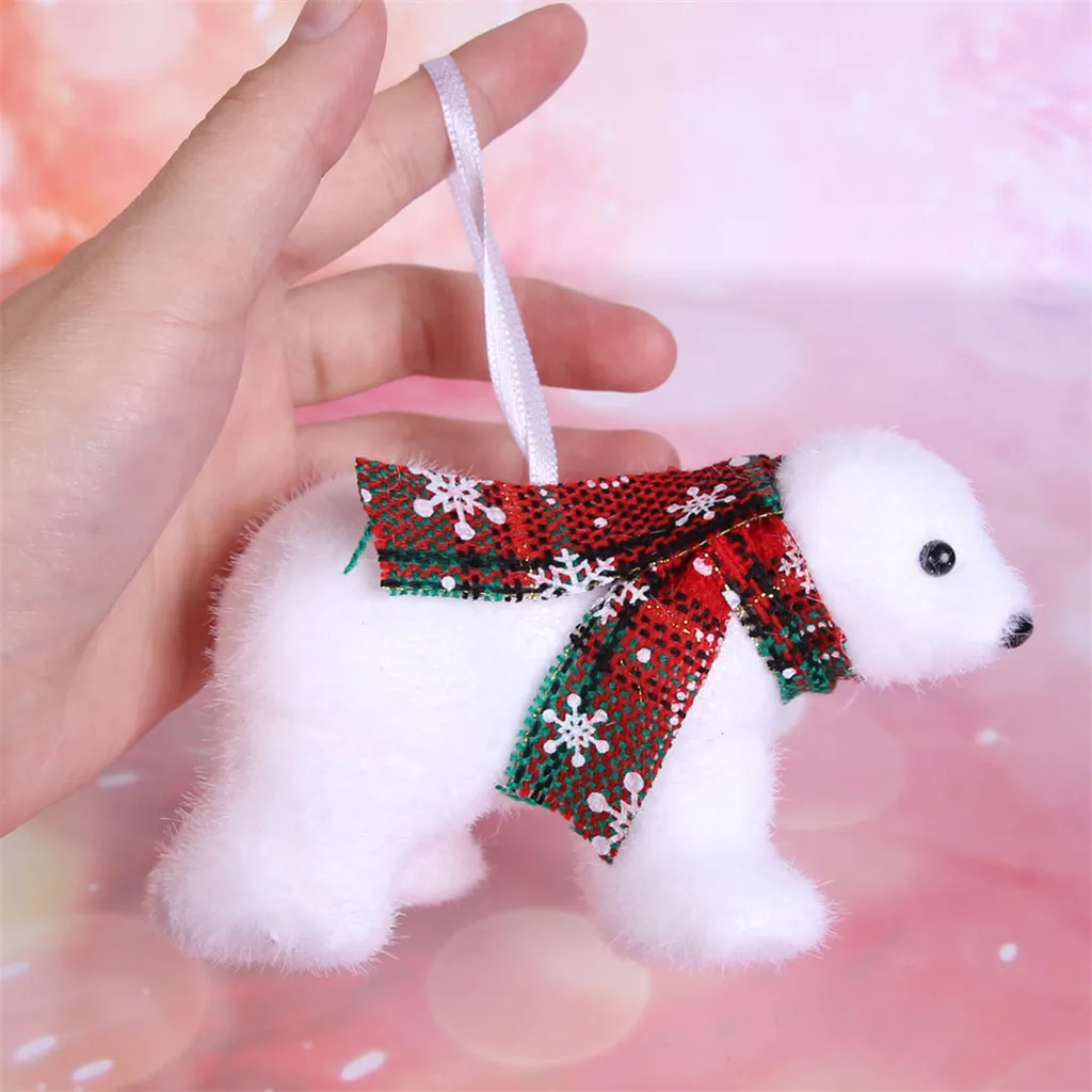 

1 Piece Christmas Tree Decorations Cute White Bear Doll New Year Decoration Ornaments Xmas Gift Christmas Decorations For Home